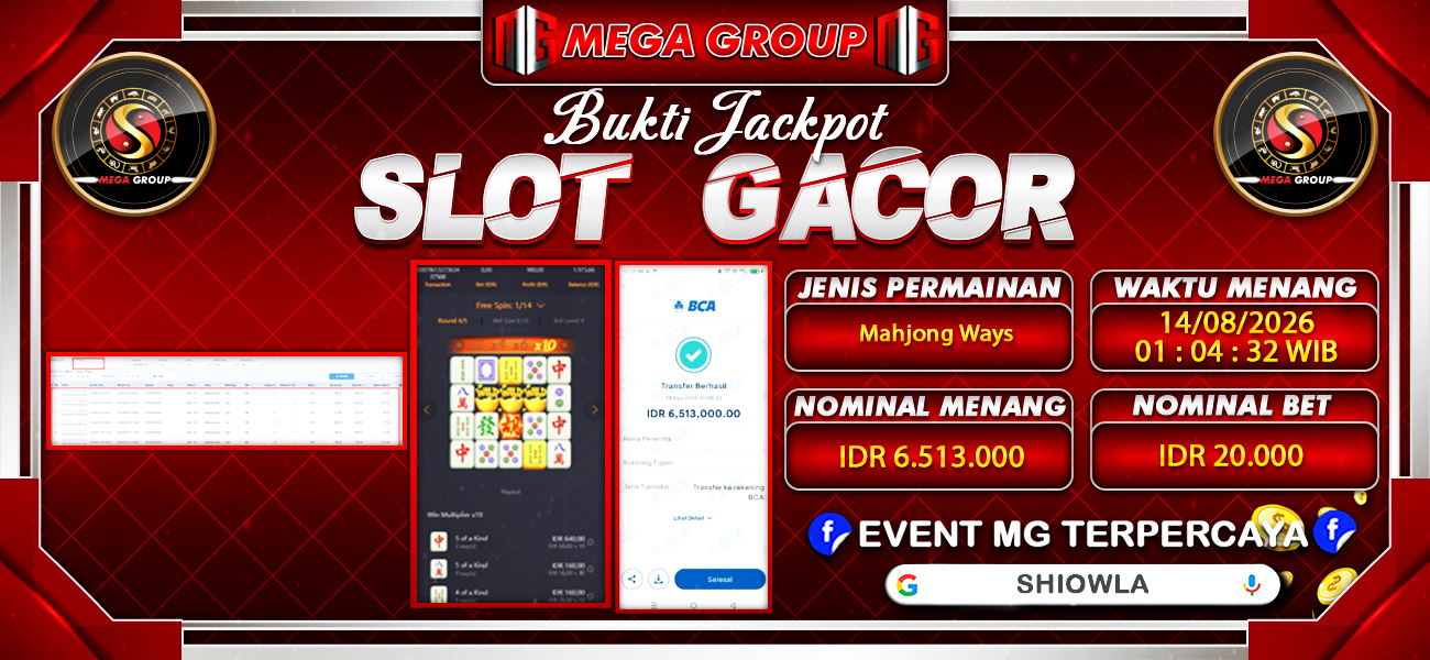 Bukti JP situs Shiowla hari Jumat, 14 Agustus 2026
