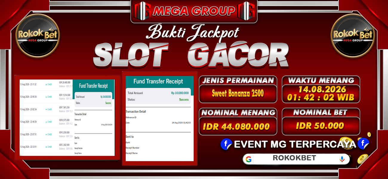Bukti JP situs Rokokbet hari Jumat, 14 Agustus 2026