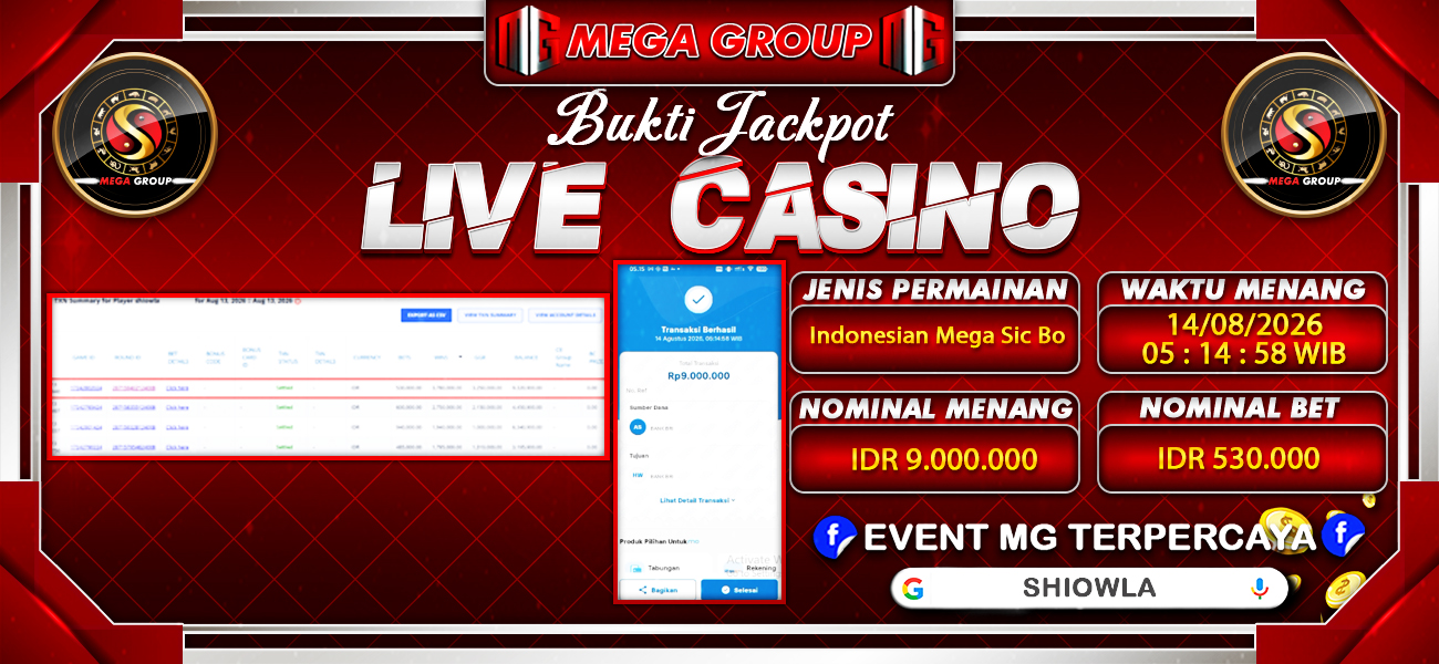 Bukti JP situs Shiowla hari Jumat, 14 Agustus 2026